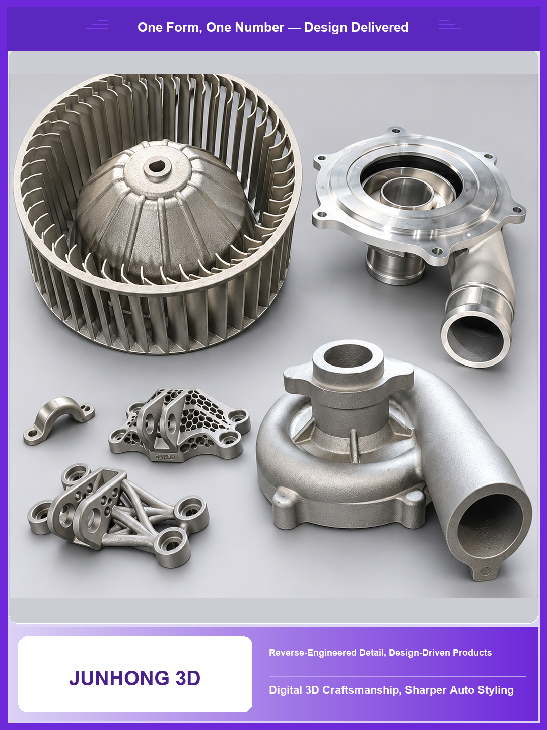 Industrial metal impeller, housings and brackets